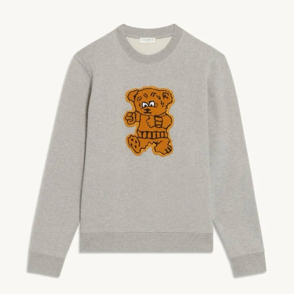 Sandro Paris Bear Patch Sweatshirt RARE, M